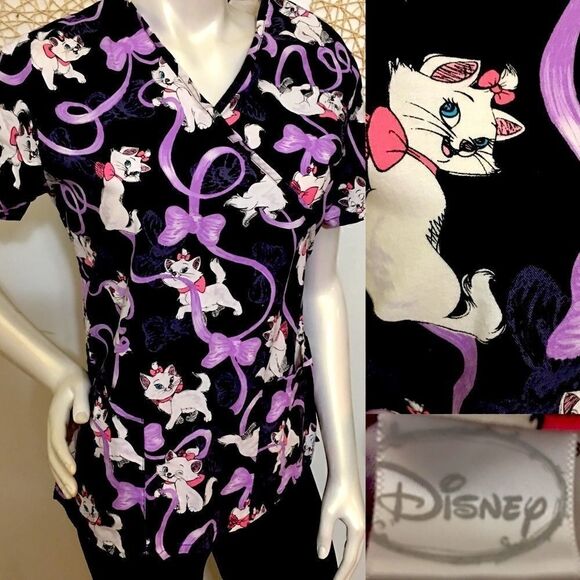 Disney Aristocats Scrub Top! 2 pocket - Picture 1 of 6